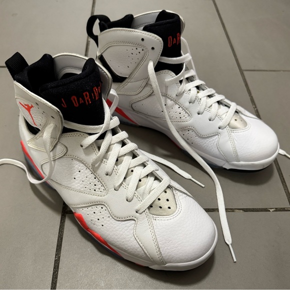 Air Jordan 7 Retro White Infrared Edition High Retro Sneakers Mens - Picture 7 of 10